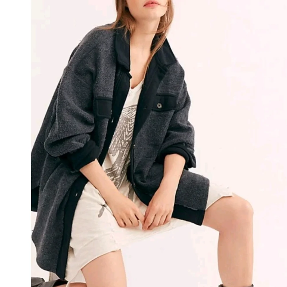 Anthropologie Free People Ruby Jacket in Incense Washed Black - Picture 4 of 14